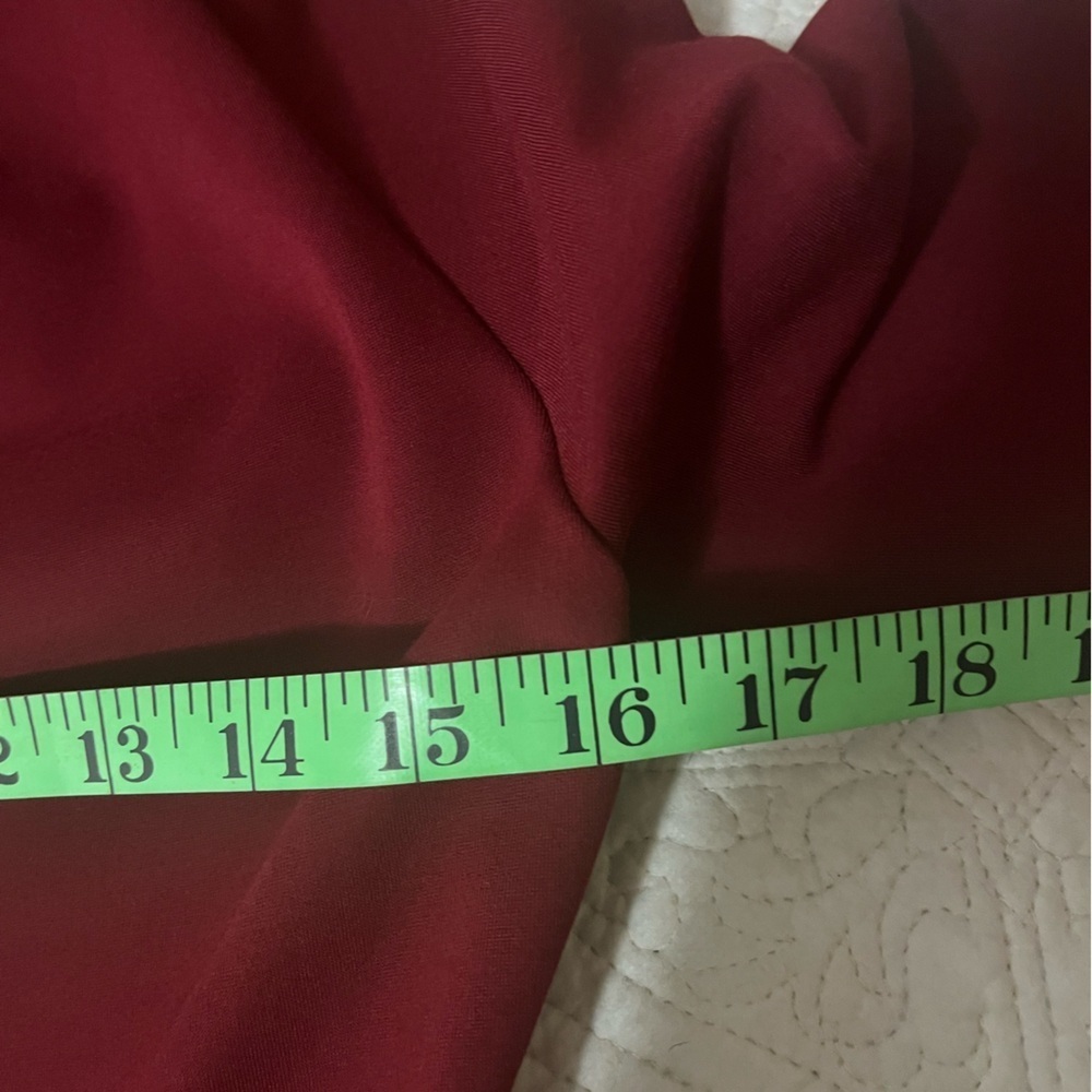 Maroon Bodycon High Draped Neck, Long Sleeve Modi Dress with Bow & Broach, small - Picture 6 of 7
